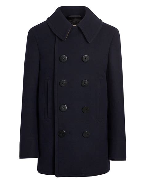 burberry double breasted pea coat|Burberry pea coats men.